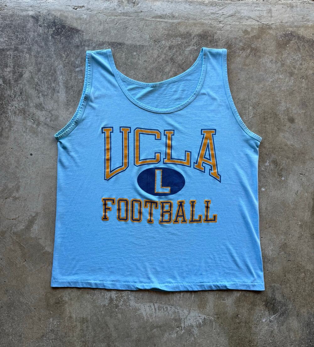 Vtg 1980s/90s UCLA Football Light Blue University Thin Tanktop Size Mens Large